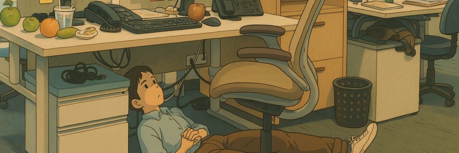 Ashton under his desk at the College Board